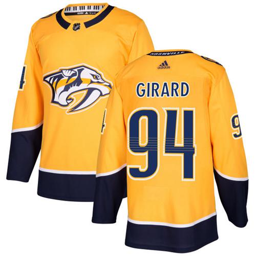 Adidas Predators #94 Samuel Girard Yellow Home Authentic Stitched NHL Jersey